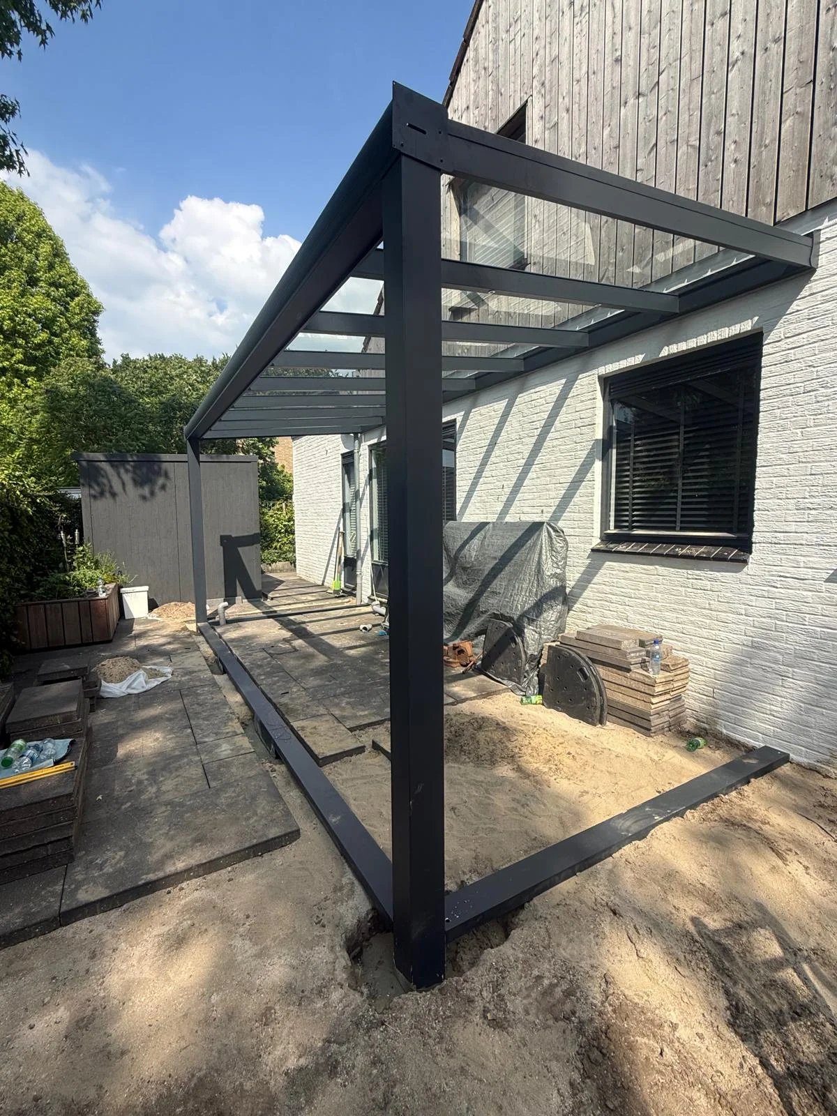 Veranda in aanbouw