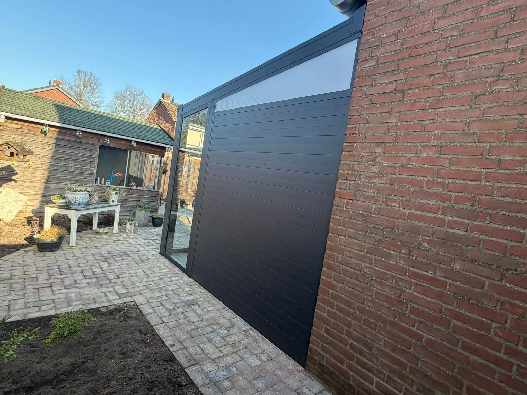 Veranda met spie opaal zijkant